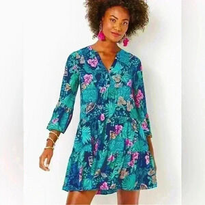 NWT Lilly Pulitzer Sz 6 Gabriel Dress Sz 6 LOW TIDE NAVY LIFE OF PARTY Item#Y